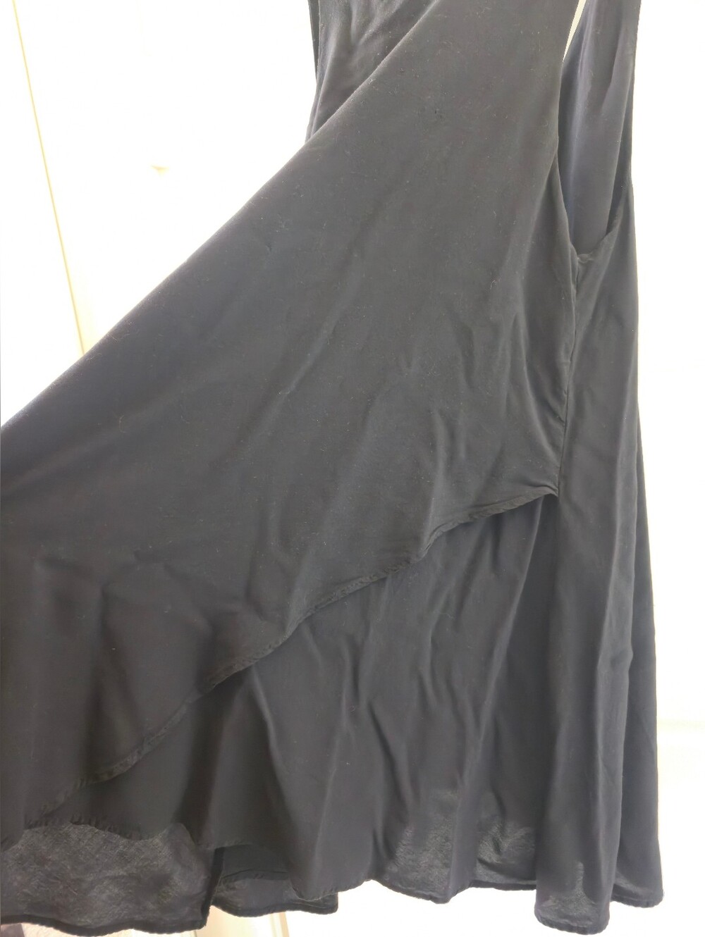 Silence + Noise Summer Dress Sleeveless Rayon L Black Soft Asymmetric Hemline - Picture 9 of 15
